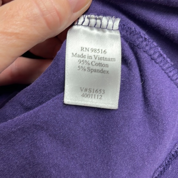 Coldwater Creek Purple Glitter Long Sleeve Tee Medium - Picture 8 of 9